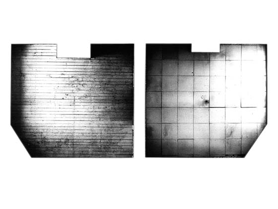 Two parts, each 135 x 145 cm Photographs of the floor and the ceiling of a room were put next to each other. The walls were cut out. The light on the floor and the ceiling tells you about its surroundings. Collection Claus en Kaan Architects. Two parts, each 135 x 145 cm Photographs of the floor and the ceiling of a room were put next to each other. The walls were cut out. The light on the floor and the ceiling tells you about its surroundings. Collection Claus en Kaan Architects.